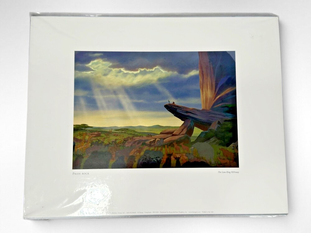 Disney The Lion King Pride Rock Lithograph Print 1995 FACTORY SEALED PLASTIC MCM